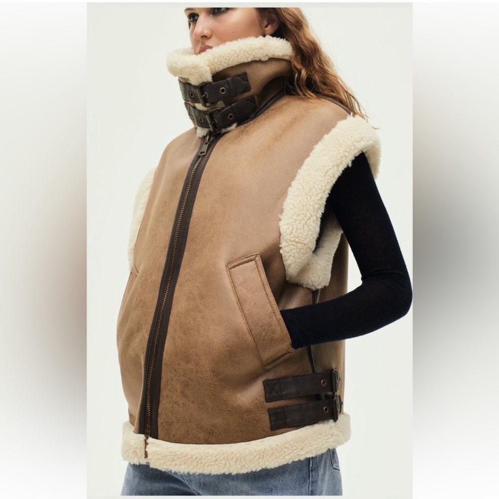 Zara faux fur/suede vest